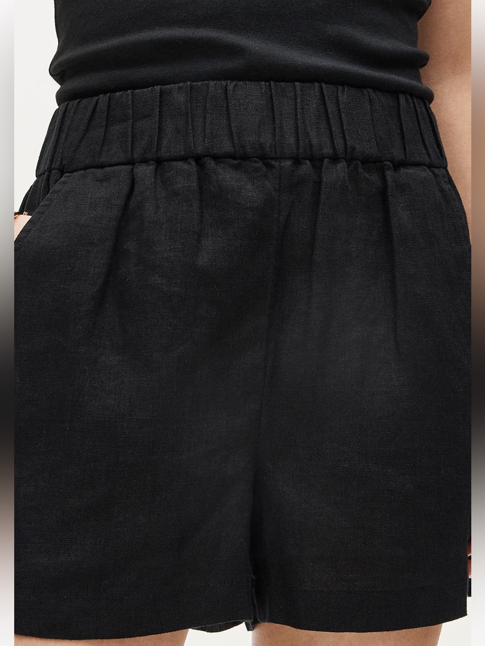 J. Crew Black High-Rise Elastic Waist Shorts - Picture 3 of 16